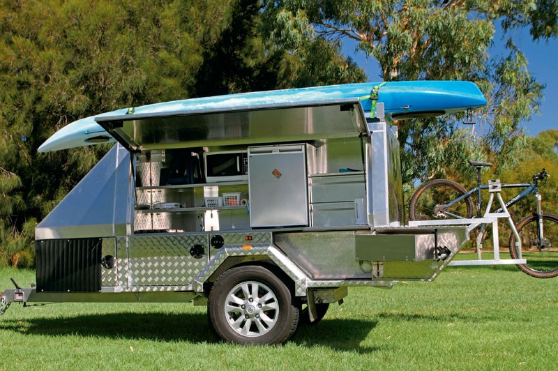 A compact size camper trailer