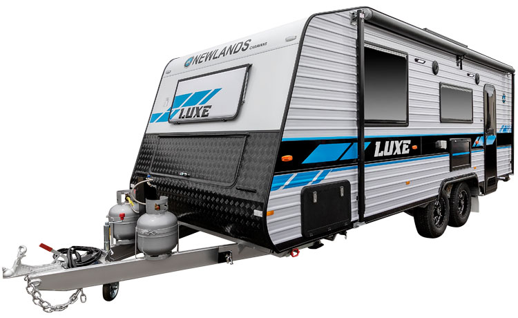 Newlands luxe Caravan is being parked in the yard